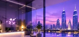 East Plum Bahrain office overlooking the city skyline